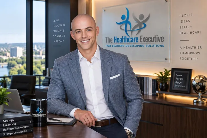 Greg Wahlstrom in his office at The Healthcare Executive