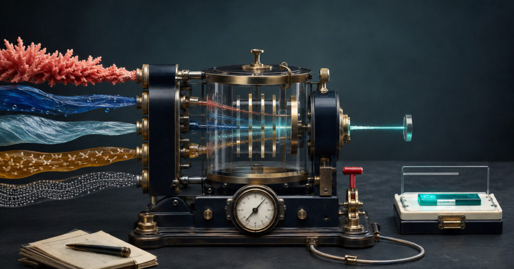 A Climate Signal Observatory routes heat, rain, flood, vector, and surveillance inputs through a transparent verification chamber toward a single response-ready beacon.