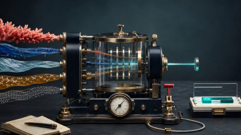 A Climate Signal Observatory routes heat, rain, flood, vector, and surveillance inputs through a transparent verification chamber toward a single response-ready beacon.