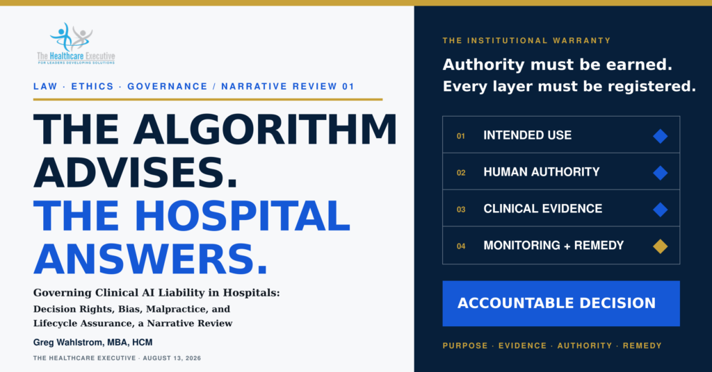 Clinical AI liability and lifecycle assurance framework for hospital leaders