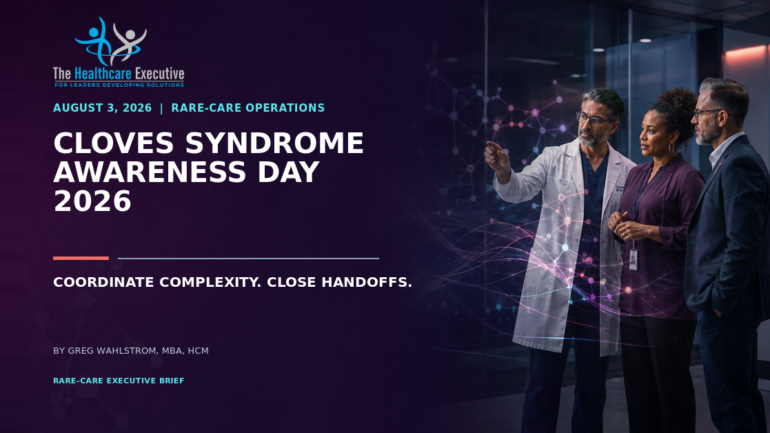 Healthcare executives and a multidisciplinary clinical team mapping coordinated CLOVES syndrome care for CLOVES Syndrome Awareness Day 2026.