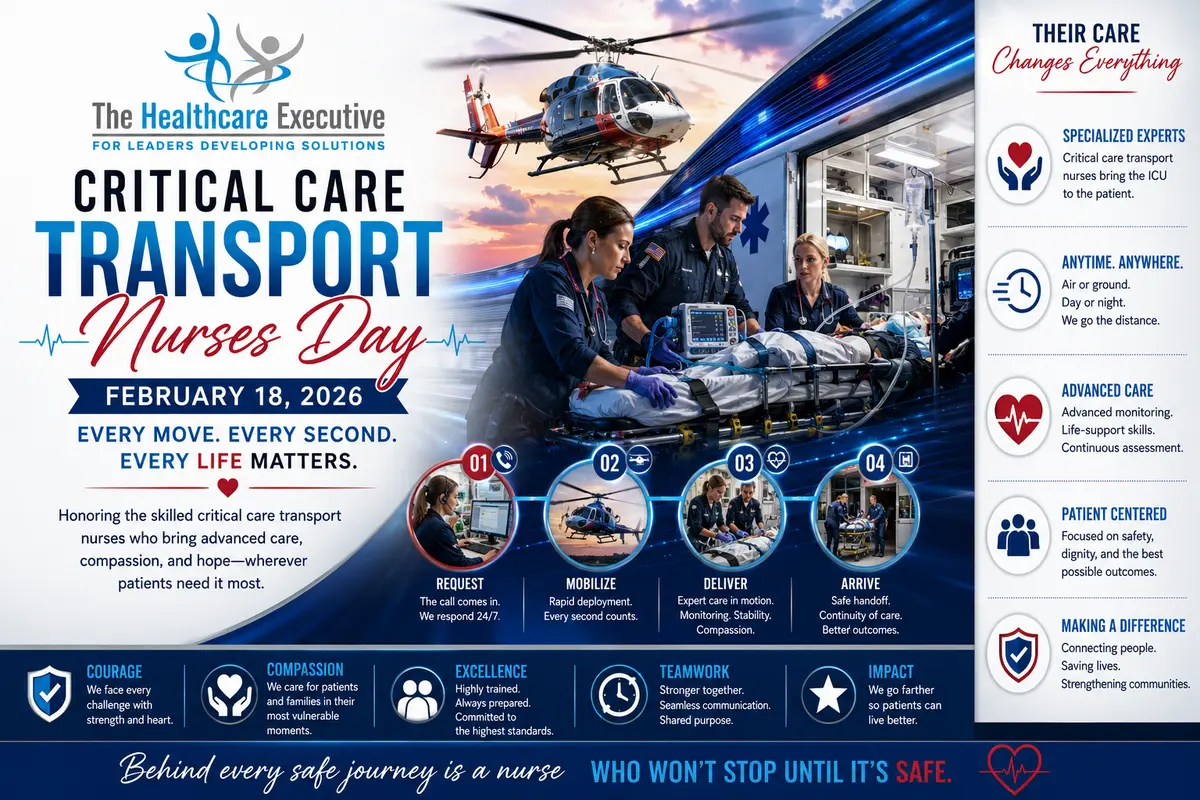 Critical Care Transport Nurses Day 2026: Design every high-acuity transfer as a clinical mission with one plan, one command path, and no hidden readiness gaps