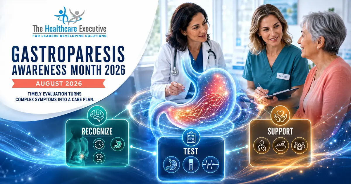 Gastroparesis Awareness Month 2026 executive healthcare observance hero.