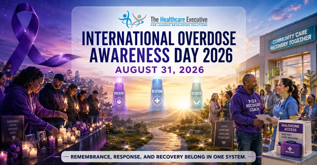 International Overdose Awareness Day 2026 executive healthcare observance hero.