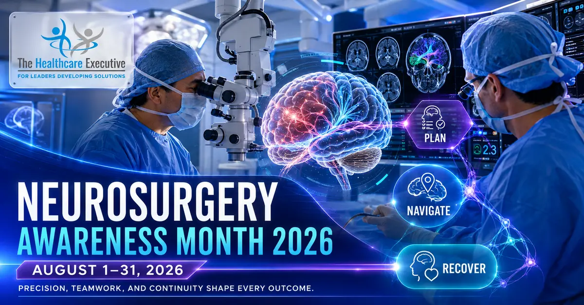 Neurosurgery Awareness Month 2026 executive healthcare observance hero.