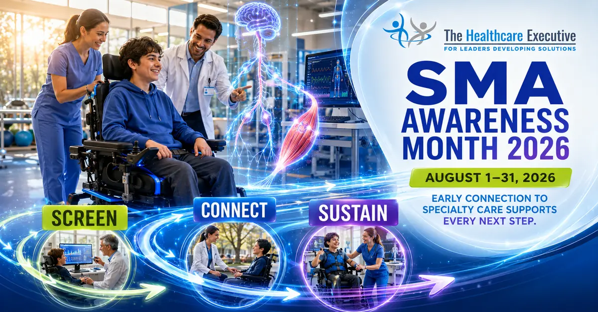 SMA Awareness Month 2026 executive healthcare observance hero.