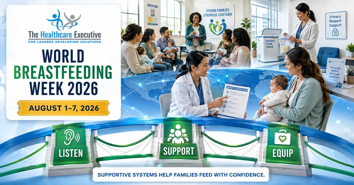 World Breastfeeding Week 2026 executive healthcare observance hero.