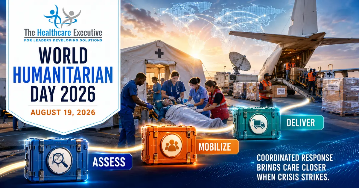 World Humanitarian Day 2026 executive healthcare observance hero.
