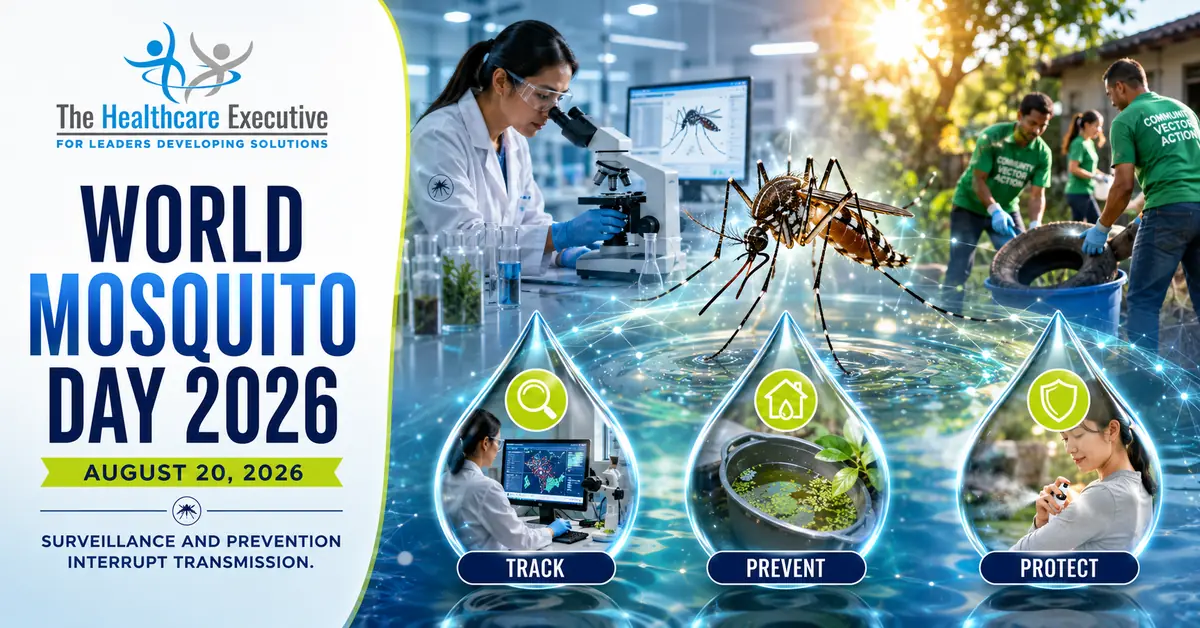 World Mosquito Day 2026 executive healthcare observance hero.
