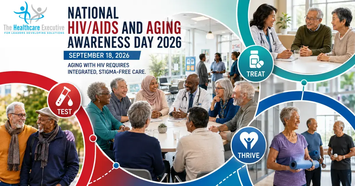 National HIV/AIDS and Aging Awareness Day 2026 executive healthcare observance hero.