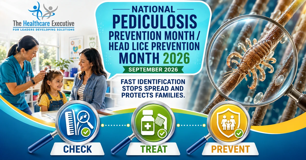 National Pediculosis Prevention Month/Head Lice Prevention Month 2026 executive healthcare observance hero.