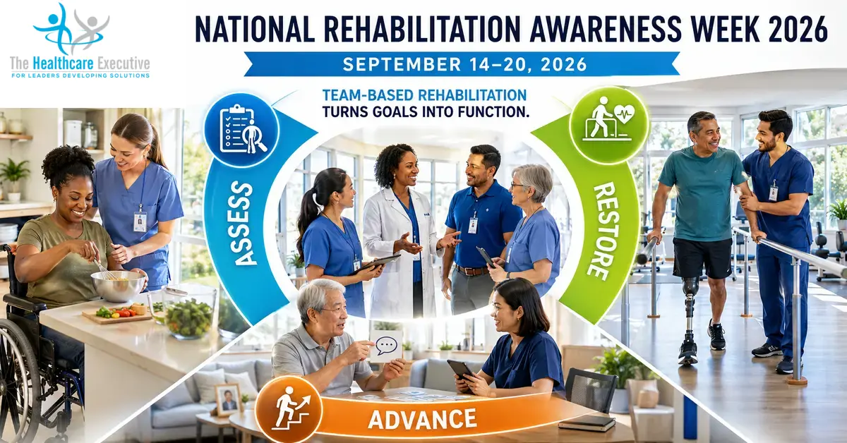 National Rehabilitation Awareness Week 2026 executive healthcare observance hero.