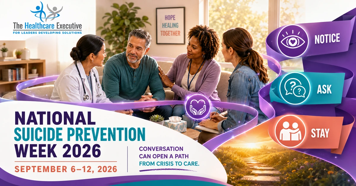 National Suicide Prevention Week 2026 executive healthcare observance hero.