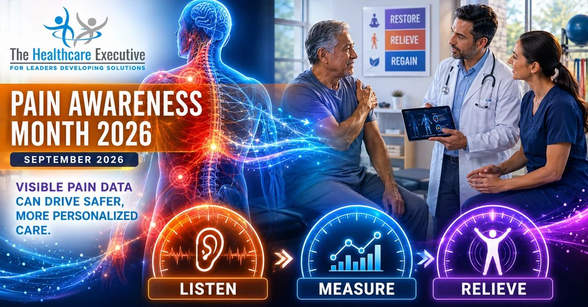 Pain Awareness Month 2026 executive healthcare observance hero.