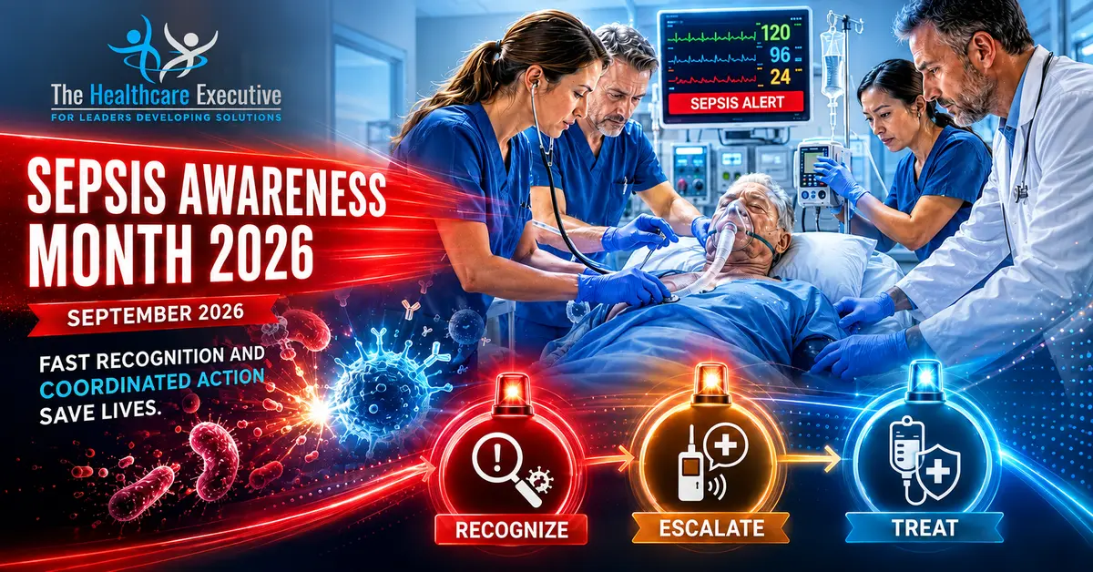 Sepsis Awareness Month 2026 executive healthcare observance hero.