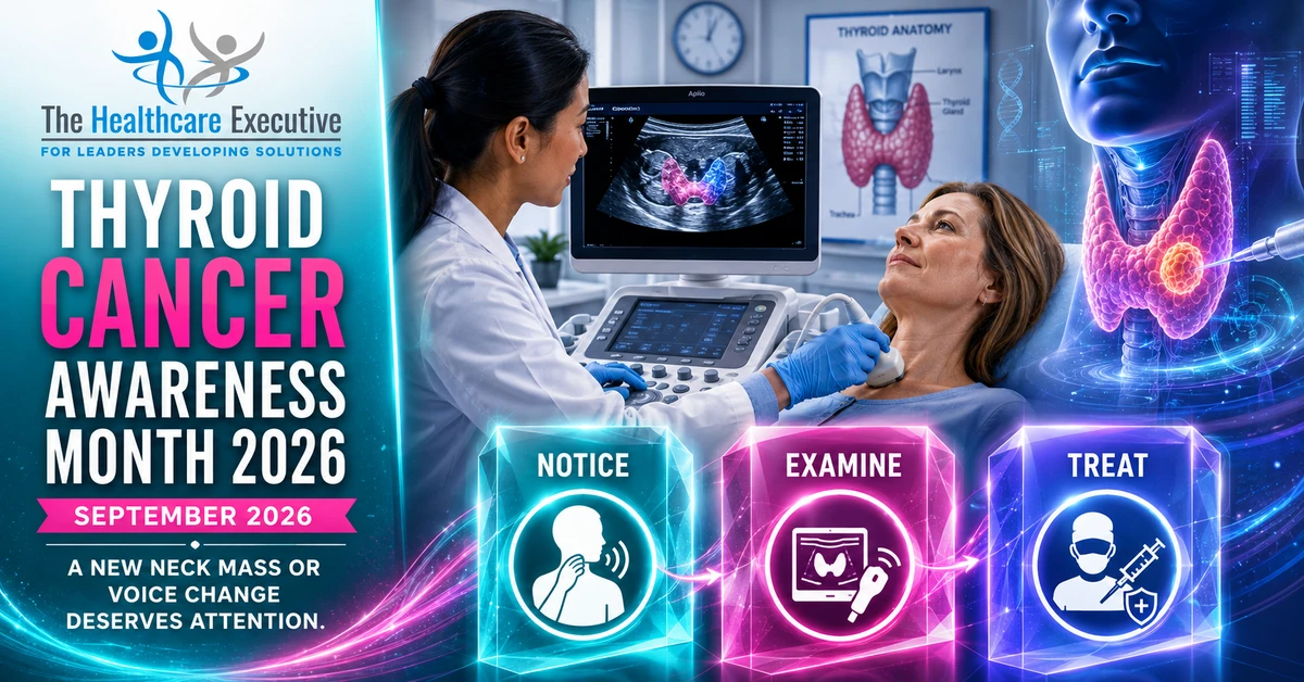 Thyroid Cancer Awareness Month 2026 executive healthcare observance hero.