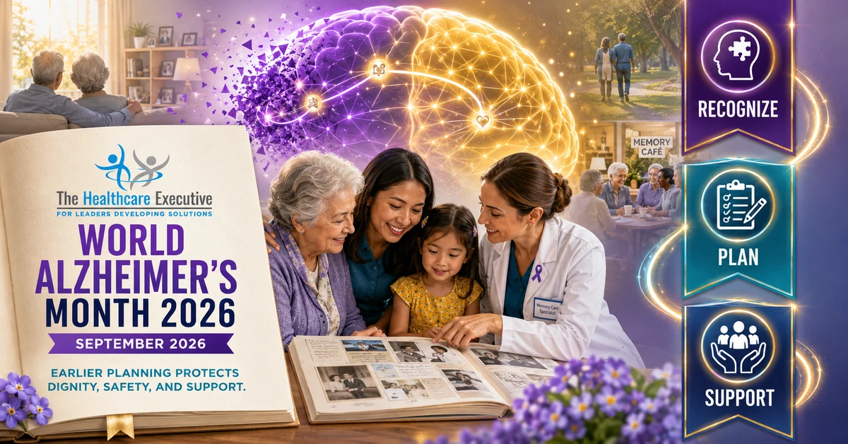 World Alzheimer’s Month 2026 executive healthcare observance hero.