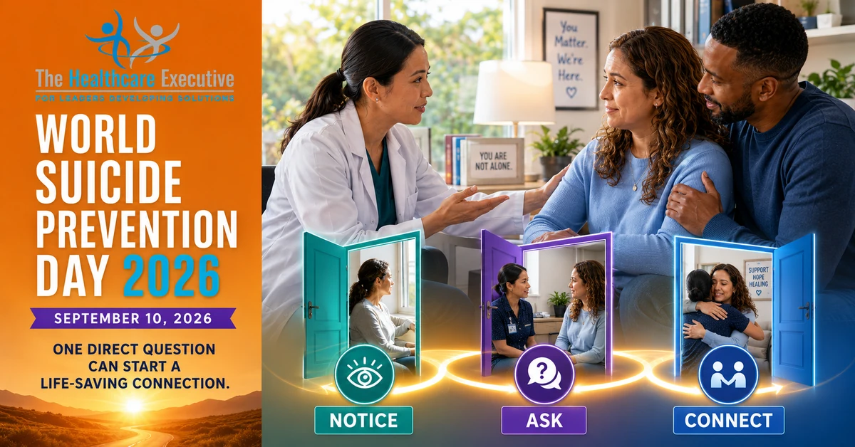World Suicide Prevention Day 2026 executive healthcare observance hero.