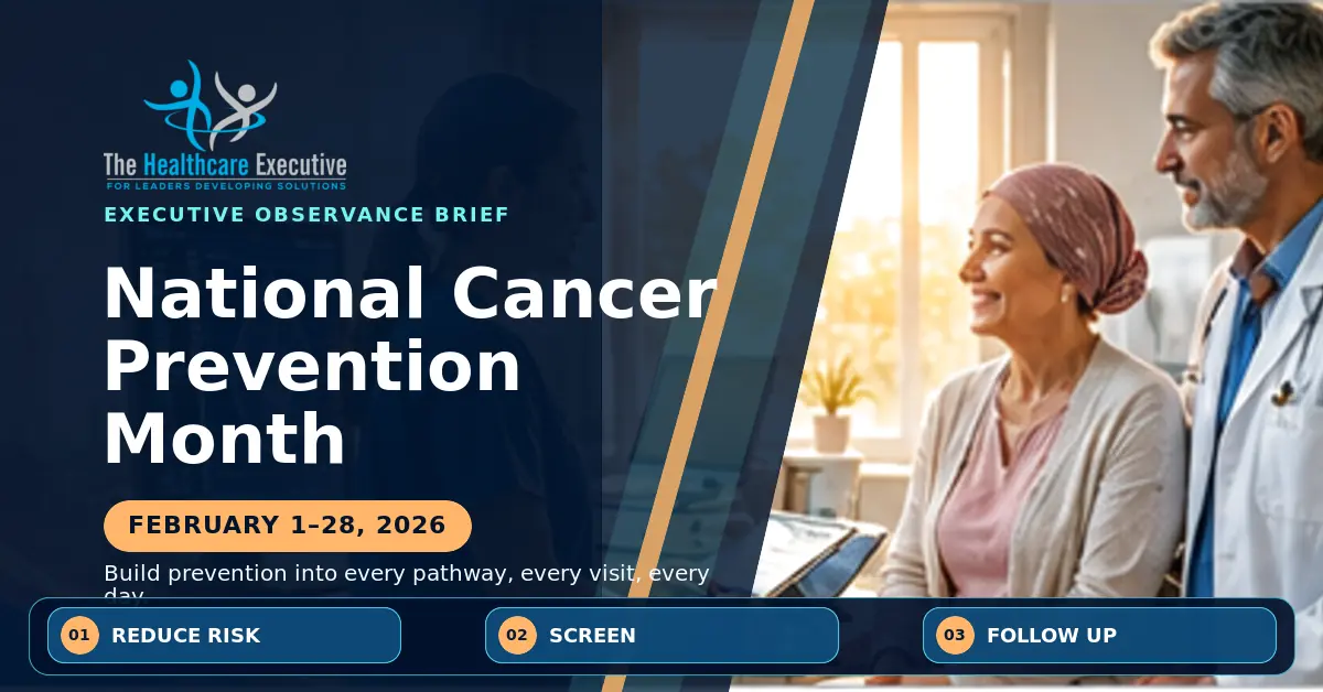 National Cancer Prevention Month 2026 executive observance hero.