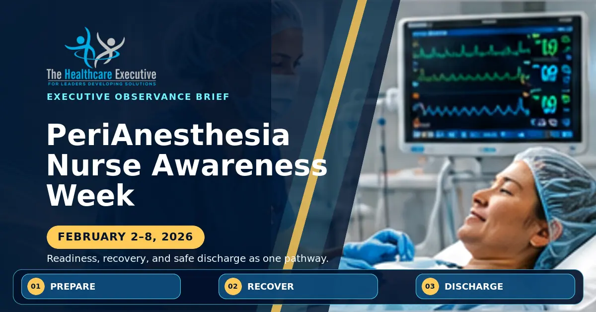 PeriAnesthesia Nurse Awareness Week 2026 executive observance hero.