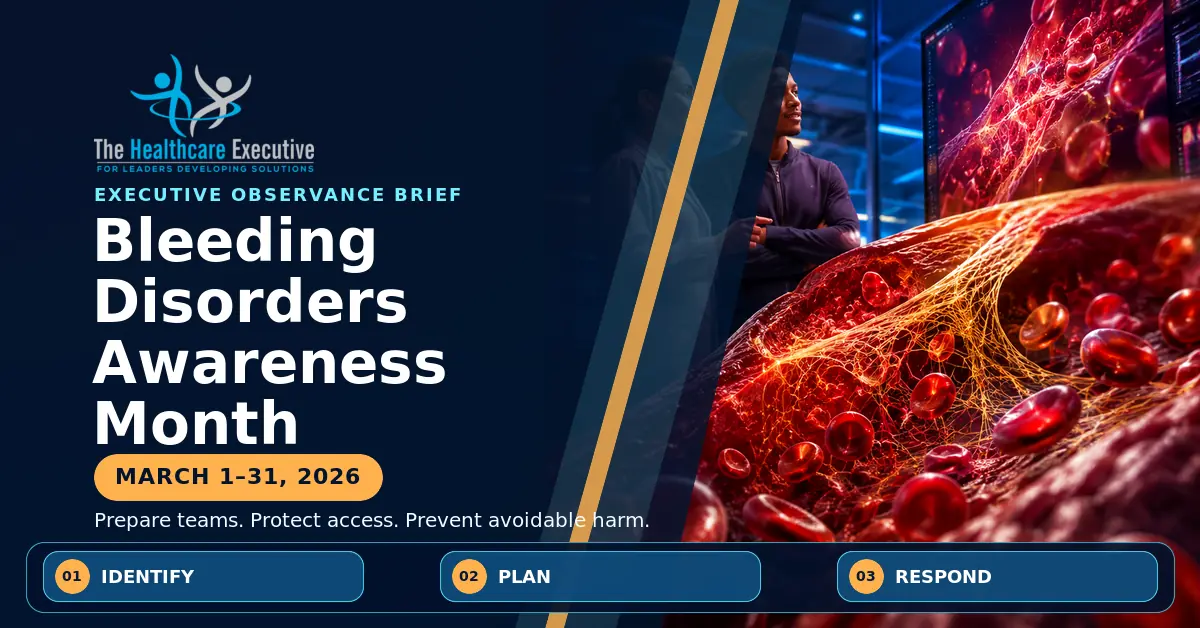 Bleeding Disorders Awareness Month 2026 executive observance hero.