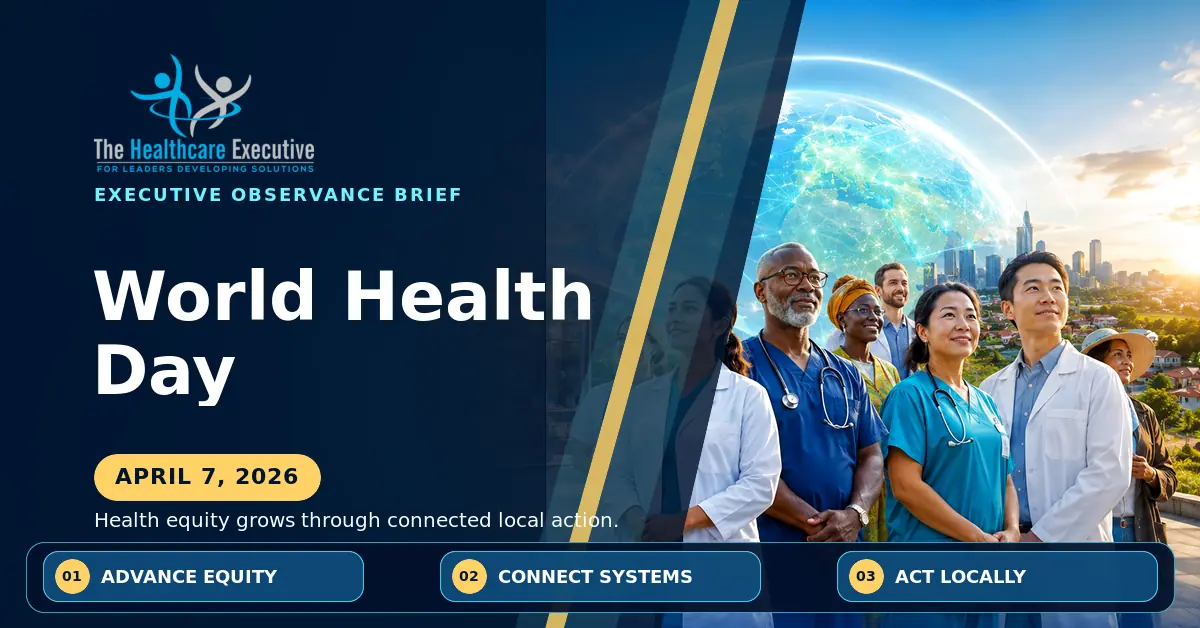 World Health Day 2026 executive observance hero.