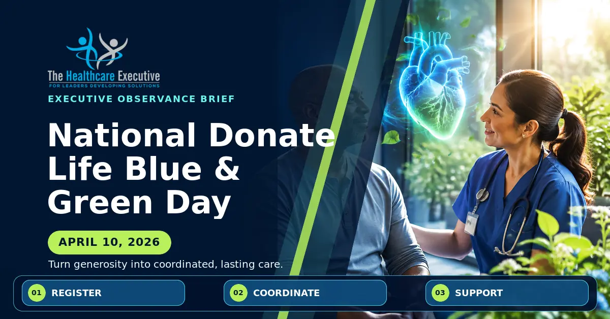 National Donate Life Blue & Green Day 2026 executive observance hero.