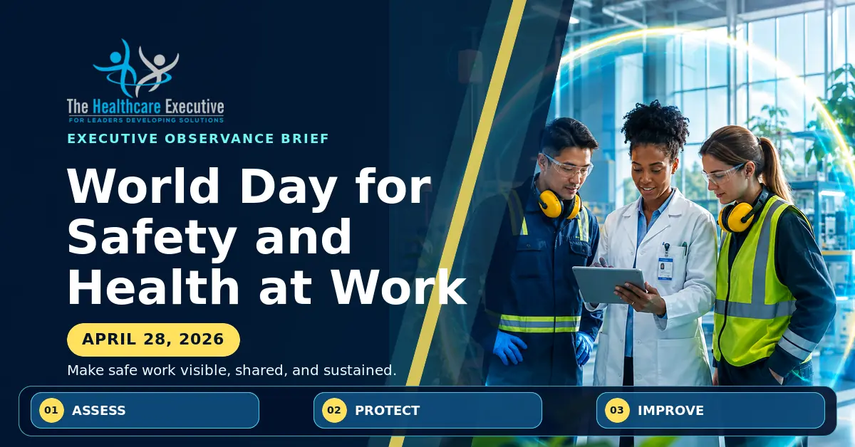 World Day for Safety and Health at Work 2026 executive observance hero.