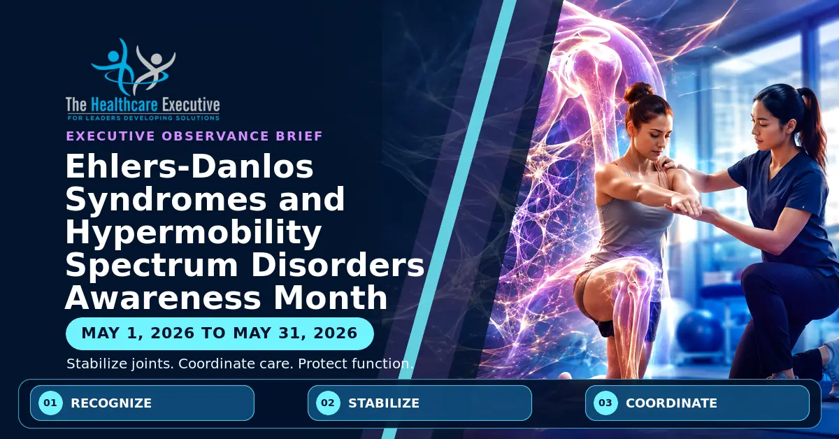 Ehlers-Danlos Syndromes and Hypermobility Spectrum Disorders Awareness Month 2026 executive observance hero.