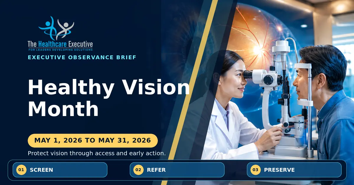 Healthy Vision Month 2026 executive observance hero.
