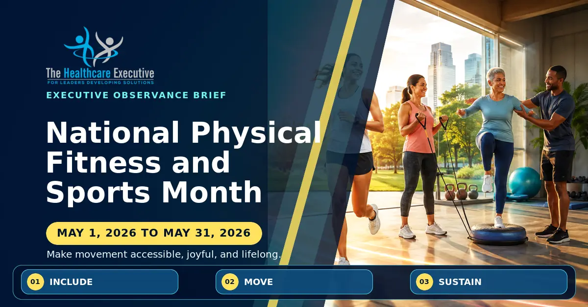 National Physical Fitness and Sports Month 2026 executive observance hero.