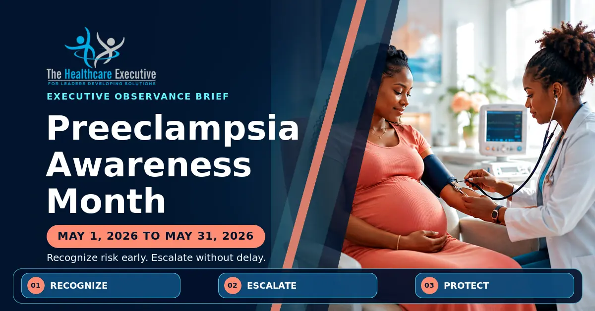 Preeclampsia Awareness Month 2026 executive observance hero.