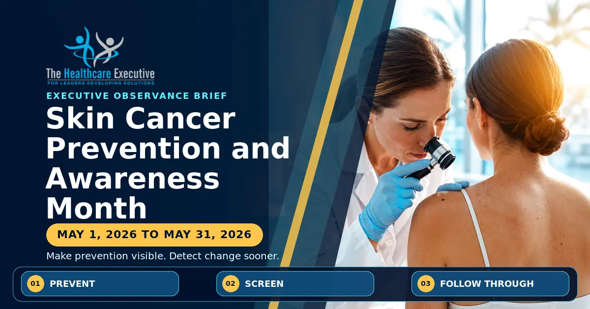 Skin Cancer Prevention and Awareness Month 2026 executive observance hero.