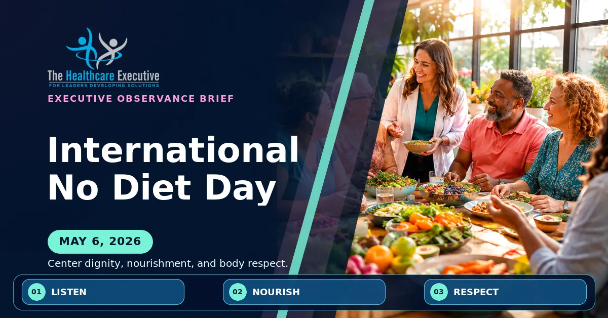 International No Diet Day 2026 executive observance hero.