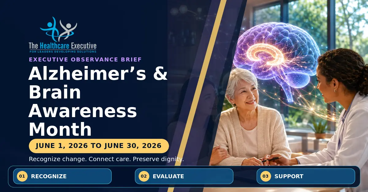 Alzheimer’s & Brain Awareness Month 2026 executive observance hero.