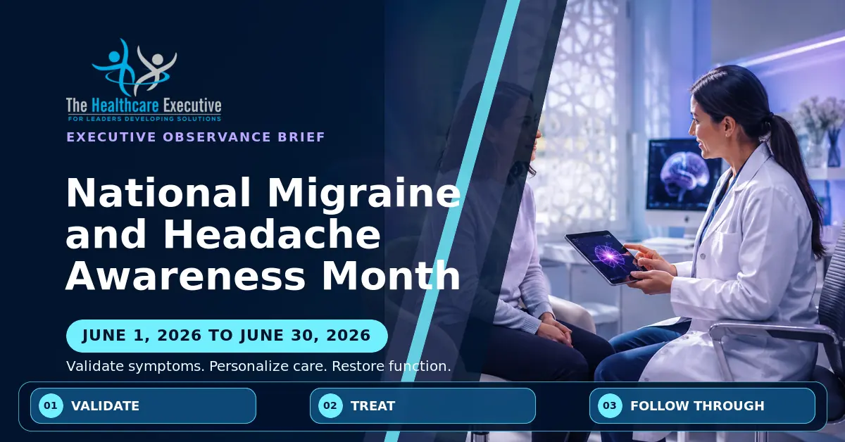 National Migraine and Headache Awareness Month 2026 executive observance hero.