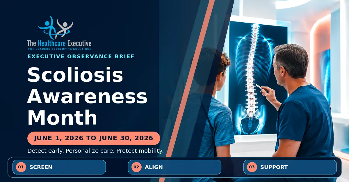Scoliosis Awareness Month 2026 executive observance hero.