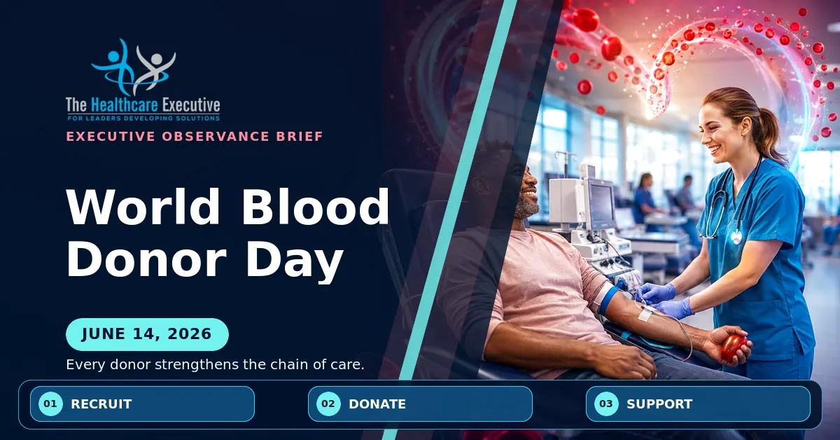 World Blood Donor Day 2026 executive observance hero.