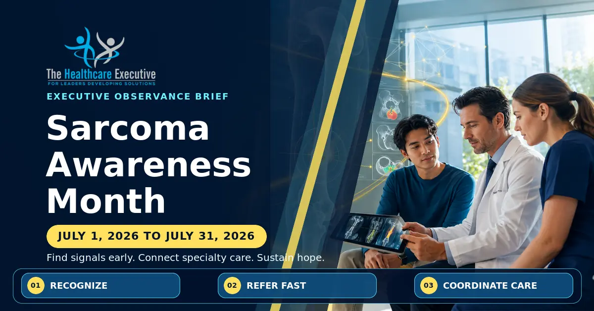 Sarcoma Awareness Month 2026 executive observance hero.