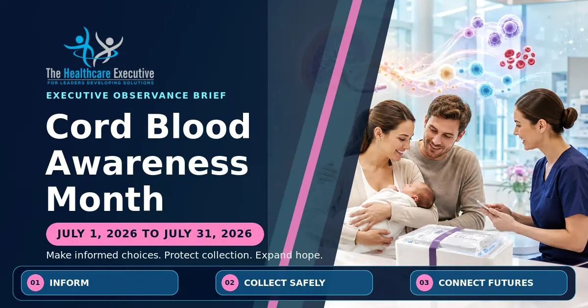 Cord Blood Awareness Month 2026 executive observance hero.