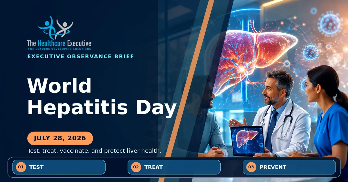 World Hepatitis Day 2026 executive observance hero.