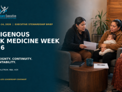 Indigenous family, birthworker, and healthcare leader in a respectful planning circle for Indigenous Milk Medicine Week 2026.