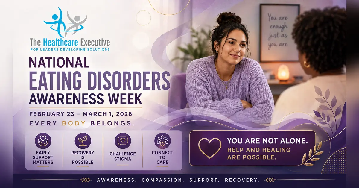 National Eating Disorders Awareness Week 2026 belonging mosaic connecting varied abstract people to respectful recognition, assessment, specialized care, and support.
