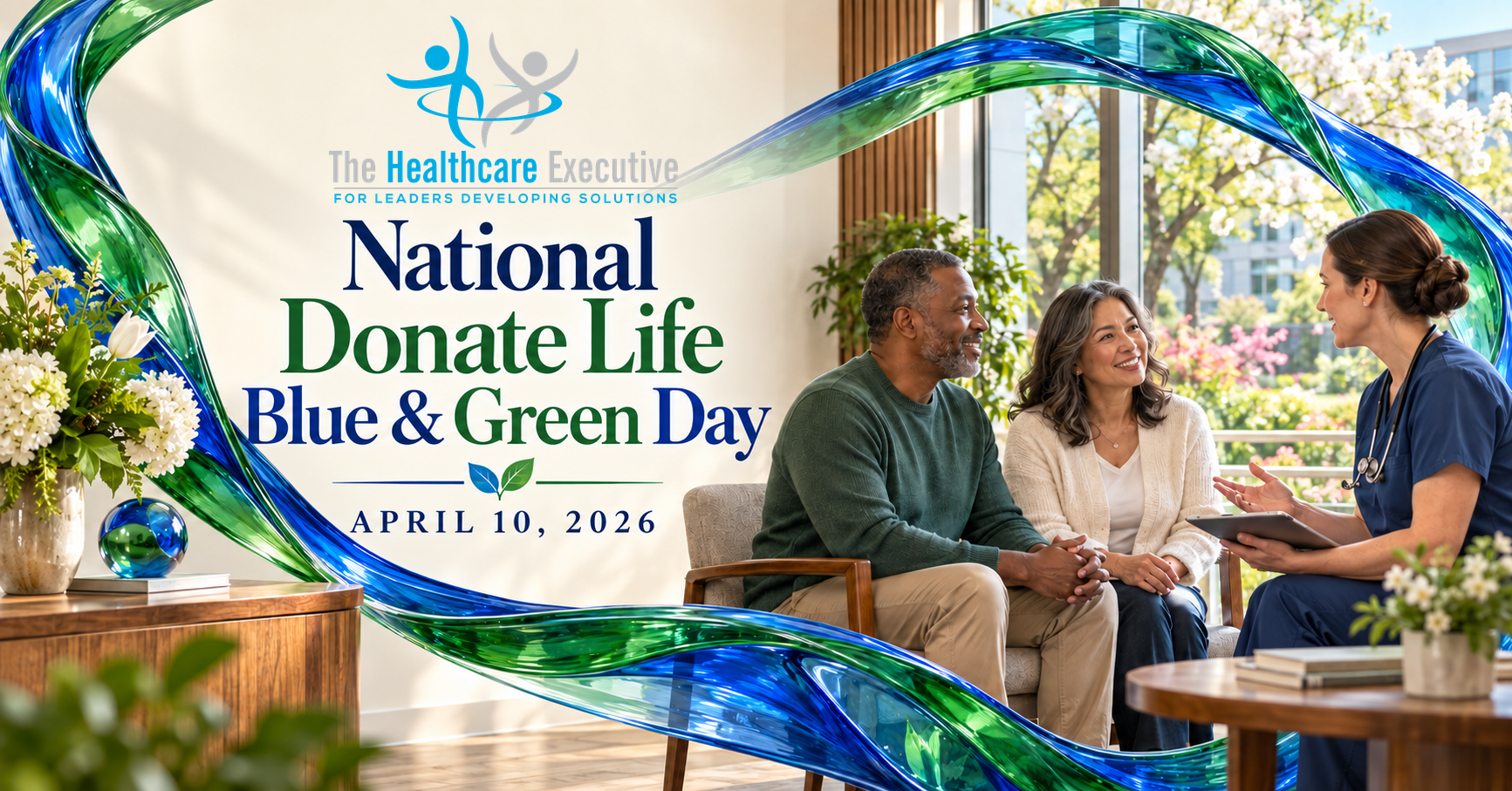 The Healthcare Executive — National Donate Life Blue & Green Day, April 10, 2026.
